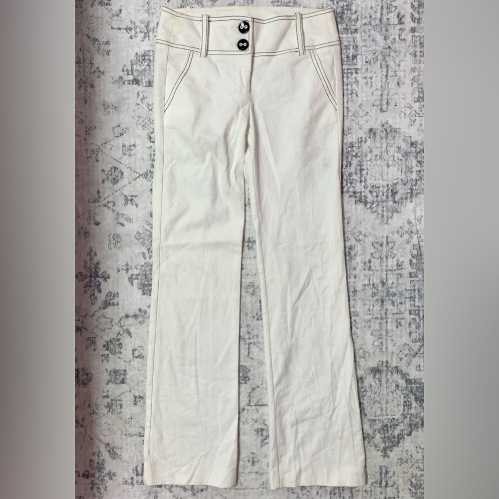 Vintage Bebe White Straight-Leg Pants 0